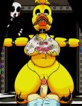  animatronic anthro avian beak bib big_breasts bird black_eyes black_lips breasts chicken empty_eyes exposed_endoskeleton eyelashes female five_nights_at_freddy&#039;s five_nights_at_freddy&#039;s_2 galliform gallus_(genus) genitals group head_feathers head_tuft hi_res huge_breasts human humanoid imminent_sex lips machine male mammal marionette_(fnaf) navel penis phasianid pussy robot robot_humanoid rosy_cheeks scottgames slightly_chubby thick_thighs toothed_beak trio tuft ultragaeimp wide_hips wire withered_chica_(fnaf) yellow_body 