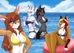  2023 absurd_res alcohol anthro artist_name auburn_hair beverage bikini black_bikini black_clothing black_hair black_nails black_nose black_swimwear black_tail blonde_hair blue_eyes blue_inner_ear bovid bow_bikini breasts brown_body brown_fur canid canine caprine clothed_anthro clothed_female clothing clothing_bow cloud cocktail colored_nails countershade_head countershade_torso countershading day deer demon drinking drinking_straw ear_piercing entwined_arms eyebrows eyewear female female_anthro fingerless_(marking) founntain_(character) fox freckles fur glasses glistening glistening_hair glistening_object gloves_(marking) goat grey_bikini grey_body grey_clothing grey_eyes grey_fur grey_horn grey_swimwear group hair hand_on_hip hi_res horn inflatable inner_ear_fluff inner_tube lazarel light lighting long_hair looking_at_viewer mammal markings nails navel naya_(andoefa) one_eye_closed open_mouth open_smile outside partially_submerged partially_submerged_legs piercing pink_inner_ear purple_body purple_bow purple_fur reclining red_hair reverse_countershading sea shaded sitting sky smile smiling_at_viewer snout soft_shading spots spotted_body spotted_fur standing straw striped_body striped_fur stripes swimwear tail tan_body tan_fur teal_eyes the_furry_tail_of_your_soul tuft water wet white_body white_fur white_inner_ear white_inner_ear_fluff white_nose yellow_bikini yellow_clothing yellow_swimwear 