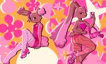  abstract_background accessory age_difference anthro anthrofied bellbottoms blush bow_ribbon brown_body brown_fur buneary cellphone clothing duo eyelashes eyeshadow female flat_chested footwear fur generation_4_pokemon hair_accessory hair_bow hair_ribbon high_heels leg_markings legwear lopunny makeup markings nintendo overalls painted_claws phone pink_body pink_eyes pink_eyeshadow pink_fur platform_footwear platform_heels pokemon pokemon_(species) purse ribbons shiny_pokemon sitting socks_(marking) somik sweater tail thigh_highs topwear translucent translucent_clothing turtleneck young 