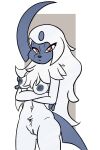  absol anthro areola blubbsy blubbsynsfw breasts dark_blue female generation_3_pokemon genitals grey_areola grey_nipples grey_pussy hi_res medium_breasts nintendo nipples nude pokemon pokemon_(species) pussy solo tasteful_nudity white_body 