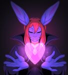  &lt;3 absurd_res ambiguous_gender anthro biped blue_body clothed clothing eyes_closed front_view hi_res lagomorph leporid mammal orange_body oro97 oro_(oro97) rabbit robe simple_background solo 