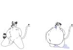 anthro balls belly big_belly butt digital_media_(artwork) expansion fur genitals hose hose_inflation inflation liquid_inflation male mammal nipples penis sillyman357 simple_background solo tail water water_inflation 