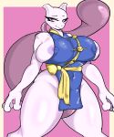  absurd_res anthro areola big_breasts breasts clothed clothing female generation_1_pokemon hi_res killer._ez legendary_pokemon looking_at_viewer mewtwo nintendo pokemon pokemon_(species) purple_body purple_eyes solo tail thick_thighs 