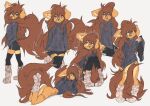  2023 absurd_res anthro apogee_(tinygaypirate) bike_shorts bottomless bottomless_anthro bottomless_female bottomwear breasts butt canid canine canis clothed clothing digital_media_(artwork) domestic_dog female female_anthro floppy_ears footwear fur hair hi_res kemono legwear long_hair looking_at_viewer mammal multiple_images piercing shorts small_breasts socks solo spitz sweater tail tattoo thigh_highs tight_bottomwear tight_clothing tight_shorts tinygaypirate topwear 