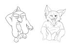  anthro avian bird black_and_white bulge clothed clothing duo erection erection_under_clothing kled_(lol) league_of_legends lewd_latte line_art male male/male monochrome red_(angry_birds) riot_games scar sketch smile smirk tongue tongue_out underwear 