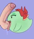  ball_lick balls bodily_fluids boo_(mario) disembodied_penis dripping duo female foreskin genital_fluids genitals hi_res human lady_bow licking male male/female mammal mario_bros nintendo oral paper_mario penis porldraws precum precum_drip saliva saliva_drip sex simple_background tongue tongue_out 