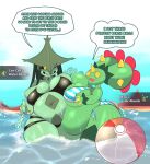  belly big_belly big_breasts breasts cacturne cactus duo dwps female female/female generation_3_pokemon generation_5_pokemon humanoid inflation maractus nintendo plant pokemon pokemon_(species) 