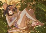  anthro barefoot black_hair clothed clothing collar deymos feet female fur grey_body grey_fur hair hi_res kurtz_pretzel mammal mouse murid murine rodent sharabesque_(deymos) solo tail 