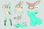  amputee animal_humanoid blush breasts brown_hair disability female genitals goo_creature goo_transformation green_eyes hair hi_res humanoid lagomorph lagomorph_humanoid leporid_humanoid mammal mammal_humanoid melting_limbs nude pussy quadruple_amputee rabbit_humanoid solo sweetburn transformation 