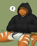  anthro bodily_fluids clothed clothing dragon dripping erection erection_under_clothing genital_fluids hi_res hoodie male nitro_(nitro38304647) precum precum_drip rov scalie sleeping solo tenting topwear underwear wet_dream 