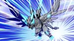  artist_request cable cable_tail digimon digimon_(creature) dragon flying mechanical_tail metallicdramon no_humans official_art speed_lines tagme tail 