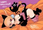  1girl alisa_southerncross alternate_costume animal_ears cat_ears cat_girl cat_tail choker elbow_gloves extra_ears gloves halloween halloween_costume keroro_gunsou kneehighs leotard long_hair looking_at_viewer mouse orange_hair oyster_(artist) red_eyes ribbon socks tail twintails 