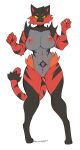  absurd_res anthro felid feline female fur generation_7_pokemon hi_res incineroar mammal muscular nintendo nipple_piercing nipples piercing pokemon pokemon_(species) red_body red_fur solo thericegoat womb_tattoo 