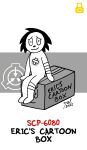  2021 bandage bandaged_arm bandaged_chest bandaged_leg black_hair black_nose black_text blank_humanoid box box_(scp-6080) cardboard cardboard_box character_name colored container dated digital_drawing_(artwork) digital_media_(artwork) english_text featureless_feet featureless_hands hair hi_res humanoid living_drawing lock_symbol logo male not_furry personification red_text scp_foundation signature simple_background solo text text_on_box toony white_background white_body white_skin wounded yellow_lock_symbol zal-cryptid 