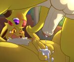  ampharos anthro balls bodily_fluids crying cum cum_in_ass cum_inside cum_on_balls duo eeveelution forced generation_1_pokemon generation_2_pokemon genital_fluids genitals humanoid_genitalia humanoid_penis infinitydoom jolteon male male/male nintendo open_mouth penis pokemon pokemon_(species) rape tears 