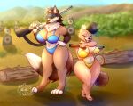  absurd_res beaver big_breasts bikini black_hair black_nose breasts brown_body brown_fur brown_nipples canid canine canis clothed clothing detailed_background duo female female/female fluffy fluffy_tail fur gun hair hi_res inner_ear_fluff long_hair long_tail mailoshy mammal multicolored_body multicolored_fur neck_tuft nipple_outline nipples orange_body orange_fur outside partially_clothed pink_nipples pose posing_for_picture ranged_weapon rifle rodent short short_hair sky swimwear tail tall taller_female teeth thick_thighs tuft two_tone_body weapon wide_hips wolf yellow_body yellow_eyes yellow_fur 
