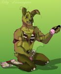  absurd_res after_masturbation after_orgasm anthro bodily_fluids cum cum_on_hand five_nights_at_freddy&#039;s five_nights_at_freddy&#039;s_3 genital_fluids genitals hi_res holding_penis lagomorph male mammal masturbation penetrable_sex_toy penis riley_morningstar scottgames sex_toy solo springtrap_(fnaf) 