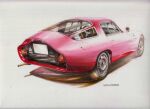  alfa_romeo alfa_romeo_giulia artist_name car commentary exhaust_pipe highres motor_vehicle no_humans original painting_(medium) perspective shadow traditional_media twitter_username vehicle_focus watercolor_(medium) yasuyuki3080 