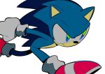  1boy animal_nose blue_eyes blue_fur clenched_hand closed_mouth furry furry_male gloves hedgehog_boy hedgehog_ears highres male_focus menma_(enaic31) red_footwear running simple_background smile solo sonic_(series) sonic_the_hedgehog white_background white_gloves 