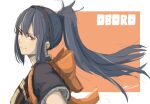  1girl armor artist_name blue_hair brown_eyes character_name closed_mouth cm_lynarc fire_emblem fire_emblem_fates from_side hair_between_eyes japanese_armor japanese_clothes long_hair looking_at_viewer oboro_(fire_emblem) ponytail signature smile solo 