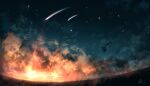  absurdres chinese_commentary cloud commentary_request falling_star highres night night_sky no_humans original outdoors rune_xiao scenery signature sky star_(sky) starry_sky still_life sunset 