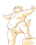  2023 anthro balls belly big_belly canid canine canis censored domestic_dog flaccid genitals humanoid_hands kemono male mammal moobs namihira_kousuke navel nipples overweight overweight_male penis solo takagi_kyou trouble_(series) 