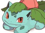  animal_focus blush claws closed_mouth fangs inukami_hikari ivysaur looking_at_viewer no_humans nostrils pokemon pokemon_(creature) red_eyes signature simple_background solo white_background 