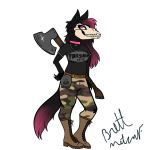  clothing furrynight1471_(artist) hi_res hope_metcalf_(character) skulldog_(species) weapon 