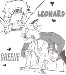  anal anal_penetration anonymous_artist anthro awkward awkward_smile big_dom_small_sub clothed clothing cousins_(lore) dinosaur dominant duo genitals green_(snoot_game) hadrosaurid hair hi_res incest_(lore) leonard_(snoot_game) male male/male monochrome oral ornithischian parasaurolophus penetration penis pterosaur reptile scalie sex short_hair size_difference small_penis snoot_game 
