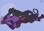  anthro digital_media_(artwork) dragon genitals kissing maaia male male/male penis scalie 