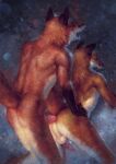 2023 aeschna all_fours anal anal_penetration animal_genitalia animal_penis anthro anus balls butt canid canine canine_genitalia canine_penis detailed digital_media_(artwork) digital_painting_(artwork) duo erection eyes_closed fangs fox from_behind_position fur genitals hip_grab leaning leaning_forward male male/male mammal moan nude open_mouth orange_body orange_fur penetration penile penile_penetration penis perineum raised_tail rear_view red_body red_fox red_fur sex sheath simple_background tail teeth 