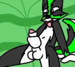  animated anthro balls black_body black_fur breath canid canine canis dan_(danthewolfdog) danthewolfdog fur genitals green_body green_fur green_highlights highlights_(coloring) humanoid_genitalia hybrid low_res male mammal masturbation panting penis simple_background sitting solo tail tail_motion tailwag tongue tongue_out white_body white_fur wolfdog 