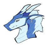  black_ear blue_body blue_fur blue_scales bust_portrait colored dragon feral frown fur grey_eyes hi_res hybrid_(wof) icewing_(wof) male nightwing_(wof) novaconis permafrost_(novaconis) portrait scales silver_earring unconfident user_avatar wings_of_fire wyvern 