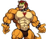  2023 abs absurd_res anthro barazoku beard biceps big_bulge big_muscles body_hair bowser bowser_day bracelet bulge chest_hair clothed clothing collar darknaigart deltoids eyebrows facial_hair hair hi_res horn huge_muscles jewelry koopa looking_at_viewer male mario_bros muscular muscular_anthro muscular_male navel nintendo nipples non-mammal_nipples obliques open_mouth open_smile pecs quads scalie serratus simple_background smile solo spiked_bracelet spiked_collar spikes standing teeth thick_thighs thong thong_only tongue topless topless_anthro topless_male underwear underwear_only white_background 