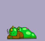  anthro belly_lentel big_butt brown_clothing brown_hoodie brown_topwear butt clothing crossed_arms digital_media_(artwork) eyes_closed green_body green_scales green_spikes green_tail hoodie kobold lizard lying male melomor on_front pixel_(artwork) purple_background reptile scales scalie simple_background sleeping solo sound_effects spiked_tail spikes spikes_(anatomy) tail tattoo thick_thighs topwear vowelless vowelless_sound_effect zzz 