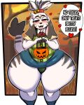  &lt;3 2023 absurd_res animal_crossing anthro blush bulge clothed clothing cosplay crossdressing dialogue english_text girly halloween hi_res holidays inuzu isabelle_(animal_crossing) looking_at_viewer male nintendo solo talking_to_viewer text 