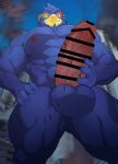 absurd_res avian bird blue_body censored city erection falco_lombardi genitals hi_res looming low-angle_view macro male masturbation muscular muscular_male nintendo penis penis_grab scouter solo star_fox tos_tos_f_ski worship 