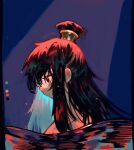  1girl bathing black_hair blue_eyes color_guide commentary_request crying crying_with_eyes_open hair_bun library_of_ruina long_hair looking_down mochigome_138 nude project_moon single_hair_bun solo tears water water_drop xiao_(library_of_ruina) 