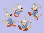  anthro clothing footwear hi_res macropod male mammal marsupial multiple_poses nickelodeon open_mouth pose rocko&#039;s_modern_life rocko_rama scottforester17 shirt shoes simple_background solo teeth topwear wallaby 
