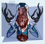  anthro blood bodily_fluids brain brains corpse death decapitation deer gore hi_res kolkolukija male mammal mouth_shot open_mouth organs solo tongue 