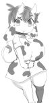  animal_humanoid animal_print barefoot bell bell_collar big_breasts black_and_white black_hair bovid bovid_horn bovid_humanoid bovine bovine_horn bovine_humanoid breasts cattle_humanoid clothing collar collar_bell colorless cow_ears cow_horn cow_print cow_print_topwear cowbell dress ear_tag eyebrows feet female floppy_ears hair hi_res horn huge_breasts human humanoid legwear mammal mammal_humanoid mochikirb monochrome print_clothing raised_eyebrow short_stack simple_background simple_eyes solo tail tail_tuft thick_thighs thigh_highs toony tuft 