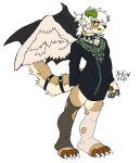  absurd_res angel anthro canid canine canis chain chain_leash claws clothing collar demon domestic_dog hi_res hollowpup hollowpup_(character) leash legwear male mammal mullet solo spiked_collar spikes stockings torn_clothing torn_legwear torn_stockings wings 