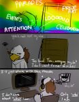  accipitrid accipitriform annoyed_expression avian bird comic digital_media_(artwork) eagle english_text ferrissimulator haywood lagomorph leporid lgbt_history_month lgbt_pride mammal onomatopoeia rabbit rainbow sound_effects tagme text 