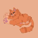  alleycat8706_(artist) balls blush cheek_tuft domestic_cat dreamworks eyes_closed facial_tuft felid feline felis feral fur fuzzy genitals head_tuft lying male mammal markings neck_tuft on_side orange_body orange_fur pawpads puss_in_boots_(dreamworks) puss_in_boots_(film) puss_in_boots_the_last_wish sleeping smile solo striped_body striped_markings stripes tabby_cat tuft 