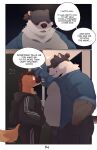  absurd_res bear blush canideo clothing comic dialogue english_text hat headgear headwear hi_res male male/male mammal nathan_(roseonapot) overweight overweight_male rodger_(roseonapot) roseonapot size_difference text 