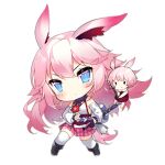  2girls animal_ear_fluff animal_ears artist_request bare_shoulders benghuai_xueyuan black_footwear blue_eyes blush blush_stickers boots chibi closed_mouth crossover detached_sleeves dress fairy_(girls&#039;_frontline) fox_ears full_body girls&#039;_frontline hair_between_eyes holding holding_stick holding_sword holding_weapon honkai_(series) japanese_clothes katana knee_boots long_hair looking_at_viewer miko multiple_girls official_art pink_hair pink_skirt pleated_skirt red_dress sheath sheathed shirt short_hair simple_background skirt sleeveless sleeveless_shirt smile standing stick sword thighhighs third-party_source transparent_background v-shaped_eyebrows v-shaped_eyes weapon white_shirt white_sleeves white_thighhighs yae_sakura |_| 