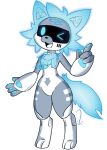  absurd_res alpha_channel ambiguous_gender anthro blinking blue_eyes blue_pawpads blue_paws blue_tail changed_(video_game) demon3sigma grey_body hi_res humanoid machine pawpads robot robot_humanoid simple_background solo tail transparent_background 