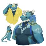  aloha_shirt anthro belly blue_body clothing dragon eyewear lifewonders male multiple_images musclegut one_eye_closed oz_l4n pattern_clothing pattern_shirt pattern_topwear pecs shirt shirtless solo sunglasses tokyo_afterschool_summoners topwear wink yellow_eyes 