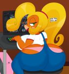  2023 3barts 4k absurd_res accessory activision anthro bandicoot bedroom_eyes big_breasts big_butt blonde_hair bouncing_breasts bouncing_butt breast_jiggle breasts bubble_butt butt butt_cleavage butt_jiggle clothing coco_bandicoot computer crash_bandicoot_(series) curvaceous curvy_figure denim denim_clothing detailed_background dialogue digital_drawing_(artwork) digital_media_(artwork) english_text eyelashes female fur green_eyes hair hair_accessory hair_tie hi_res hourglass_figure huge_breasts huge_butt inside jiggling keyboard long_hair looking_at_viewer looking_back mammal marsupial monitor motion_lines multicolored_body multicolored_fur narrowed_eyes orange_body orange_fur overalls panties pink_clothing pink_panties pink_underwear ponytail seductive sitting small_waist solo steam_(software) talking_to_viewer tan_body tan_fur text thick_thighs two_tone_body two_tone_fur underwear valve voluptuous wide_hips 