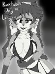  anthro black_and_white clothing female foxkai hi_res inktober inktober_2023 kinktober lagomorph leporid lingerie lop_(star_wars_visions) mammal monochrome nipples pulling_clothing rabbit solo star_wars star_wars_visions translucent translucent_clothing 